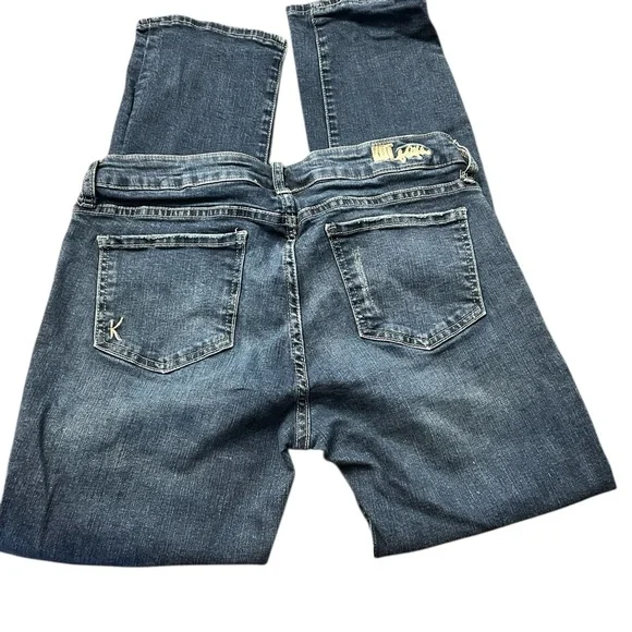 Kut from the Kloth Distressed Stretch Medium Wash Jeans Size 8 EUC Straight Leg - Picture 2 of 7